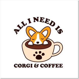 Corgi and Coffee Posters and Art